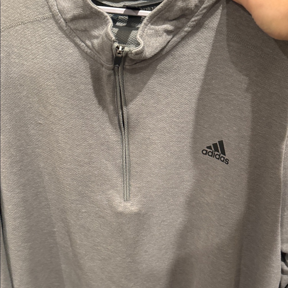 Adidas Heather Gray Zip Pullover - image 1